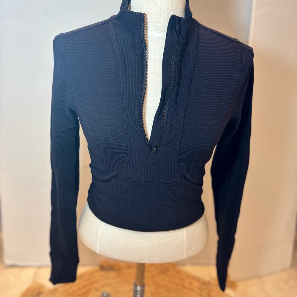 Women's Black Quarter-Zip Sweater